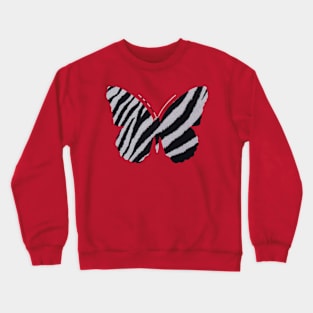 Black and White Zebra Butterfly Crewneck Sweatshirt